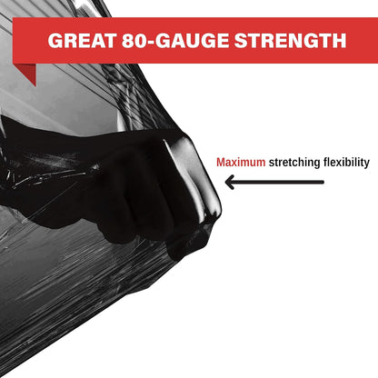 Simply Cool Black Stretch Wrap Industrial Strength Extra Thick 17.5" 1100 SqFt 80 Gauge (20 Micron) Shrink Wrap Roll for Moving Supplies, Furniture, Pallets, Plastic Wrap for Packing, Stretch Film