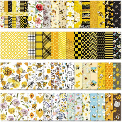 Square Origami Paper 6x6 Double Sided 50 Sheets 50 Colors 70GSM Origami Kit Japanese Chiyo Easy Fold Arts Crafts DIY Handwork Beginner Bee - Crafty Corner