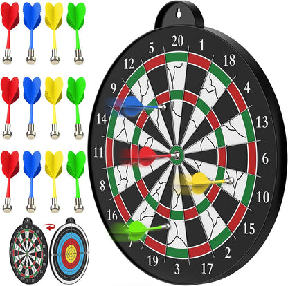 Magnetic Dart Board - 12pcs Magnetic Darts - Excellent Indoor Game and Party Games - Gifts for 5 6 7 8 9 10 11 12 Year Old Boy Kids