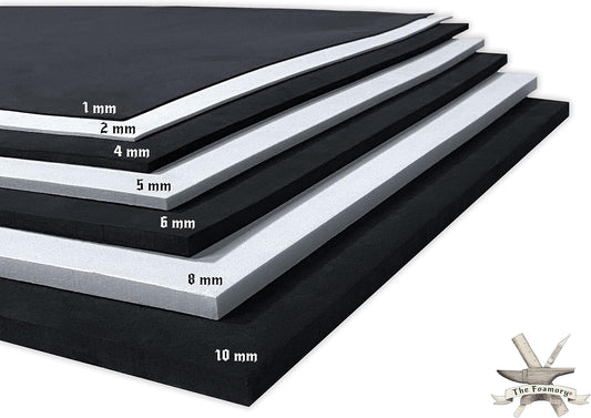 Shape Retention EVA Cosplay Foam 2mm (1mm-10mm) 14x39 inch Black or White High Density EVA Foam Sheets. Premium 85 kg/m3 Heat Shape Material for DIY Convention or Halloween Costumes by The Foamory - Crafty Corner