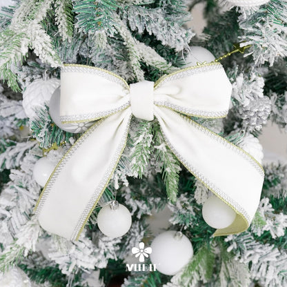 MEEDEE Gold & White Velvet with Rhinstone Edge Wired Ribbon 2.5 Inch Luxury Jeweled Ribbon 5 Yards Sparkling Rhinestone Trim for Christmas Tree, Garland, Wreaths, Holiday Home Decor, Wedding Decor - Crafty Corner