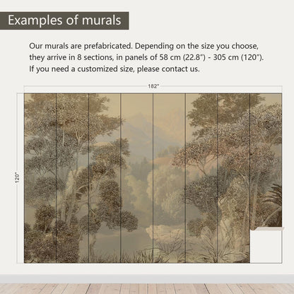 AFZEVEB-Tropical Jungle Wallpaper Landscape Tree Wall murals for Bedroom 182"x120"(Not Peel and Stick)