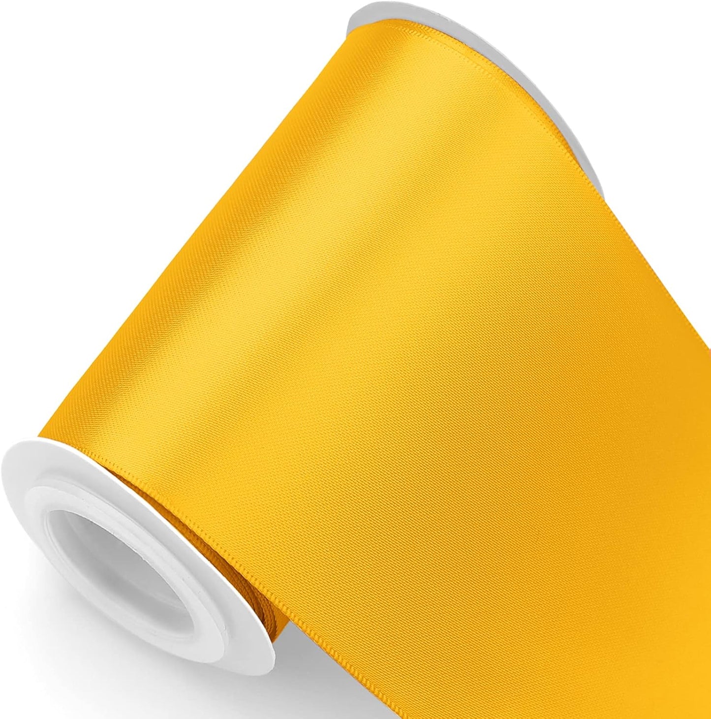 Humphrey's Craft 4 Inch Gold Double Faced Satin Ribbon - 5 Yards Variety of Color for Crafts Gift Wrapping Cutting Ceremony Decoration Sewing Christmas Tree Wedding and Dining Tables. - Crafty Corner