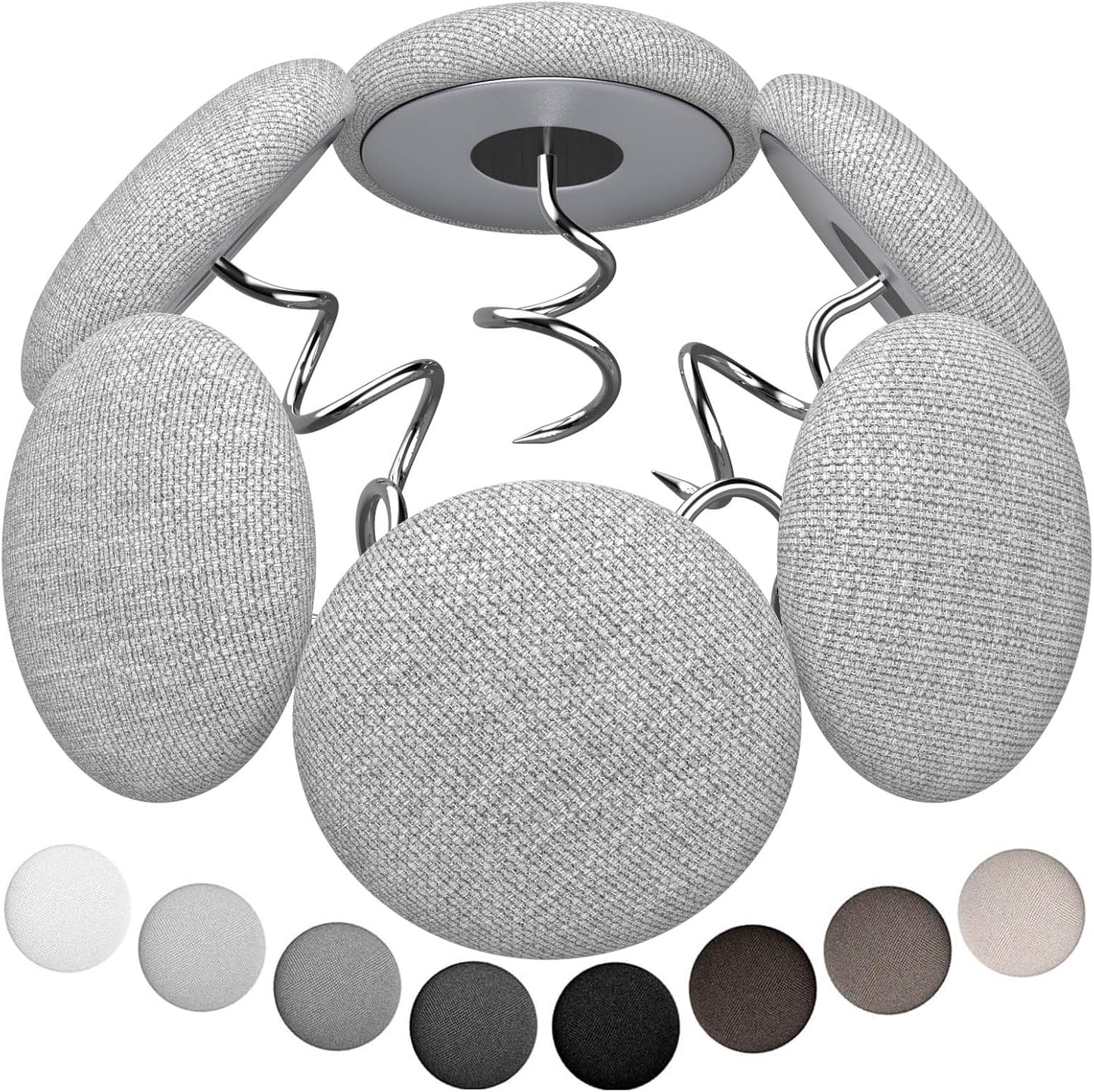 Linen Fabric-Covered Twist Pins - 8 Colors Upholstery Pins & Bed Skirt Pins -Used to Secure Sofa Cushion, Armrest Covers, Furniture & Bed Skir(12, Light Gray)