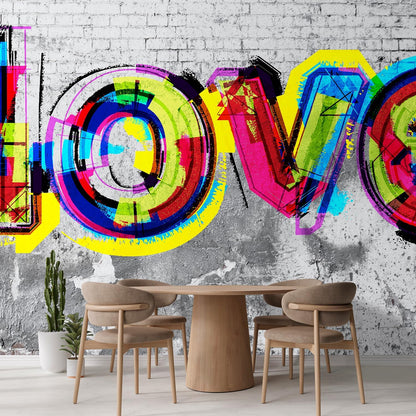 wall26 Wall Sticker/Wall Mural Colorful Graffiti, Not Peel and Stick, Non-Woven Wallpaper Decorative for Bedroom, Living Room, Office - 108x168 inches