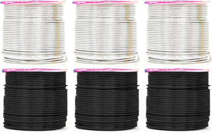 Mandala Crafts 16 Gauge Anodized Aluminum Craft Wire for Jewelry Making – 390 FT Colored Flexible Silver Black Wire - Bendable for Bonsai Armature Crafting Sculpting - Crafty Corner