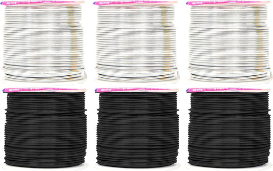 Mandala Crafts 16 Gauge Anodized Aluminum Craft Wire for Jewelry Making – 390 FT Colored Flexible Silver Black Wire - Bendable for Bonsai Armature Crafting Sculpting - Crafty Corner