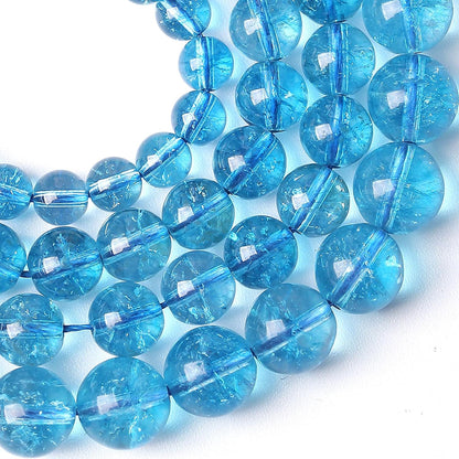 12MM Blue Crystal Quartz Beads Natural Gemstone Round Loose Stone Beads for Jewelry and Bracelets Making 32pcs 15"