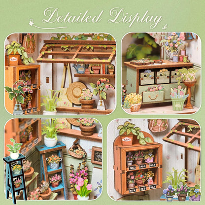 CUTEBEE Book Nook Kit - DIY Miniature House Dollhouse Kit for Adults and Teens, Booknook Tiny House Bookshelf Decor 3D Wooden Puzzle, Gifts for Family, Friends (Champs-Élysées Florist)