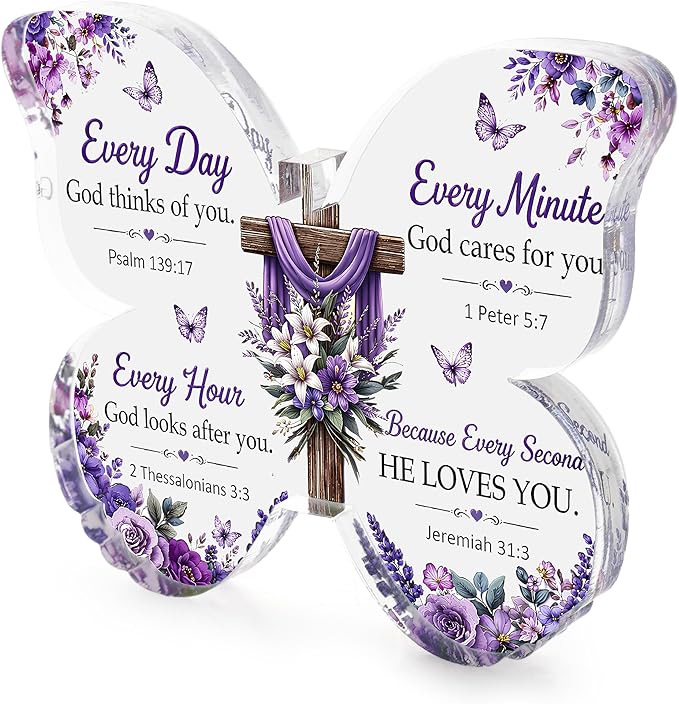 Mothers day Mom Gifts - Christian Gifts for Women Birthday, Butterfly Inspirational Gifts for Womenn, Friends, Mom, Sister, Girl, Coworker, Bible Verse Encouragement Decor, Religious Gift for Women Girls