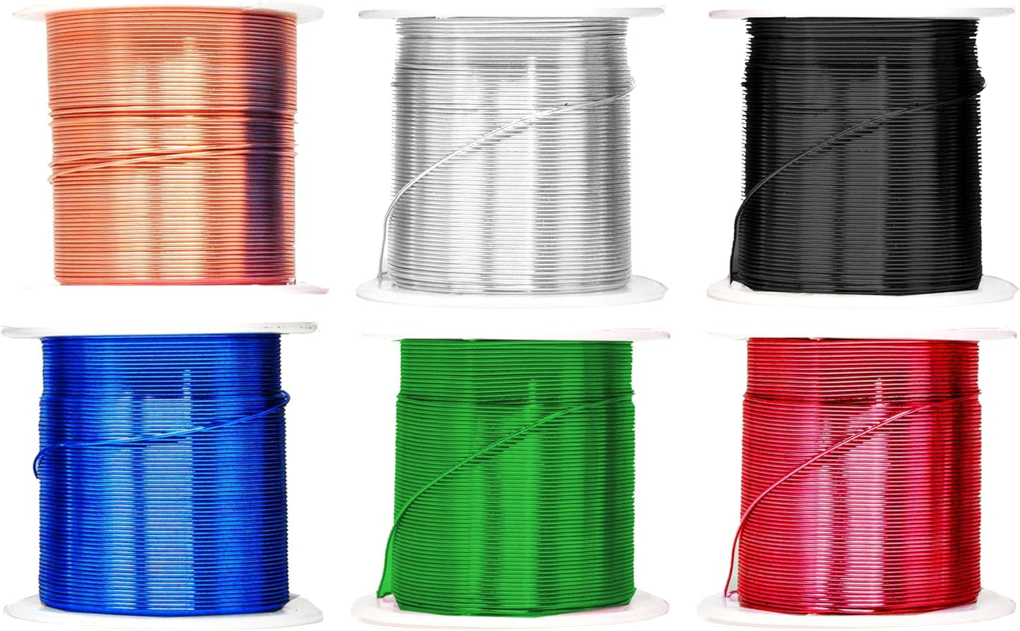 Mandala Crafts 22 Gauge Anodized Aluminum Craft Wire for Jewelry Making - 450 FT Colored Flexible Silver Copper True Blue Black Red Kelly Green Wire - Bendable for Bonsai Armature Crafting Sculpting - Crafty Corner
