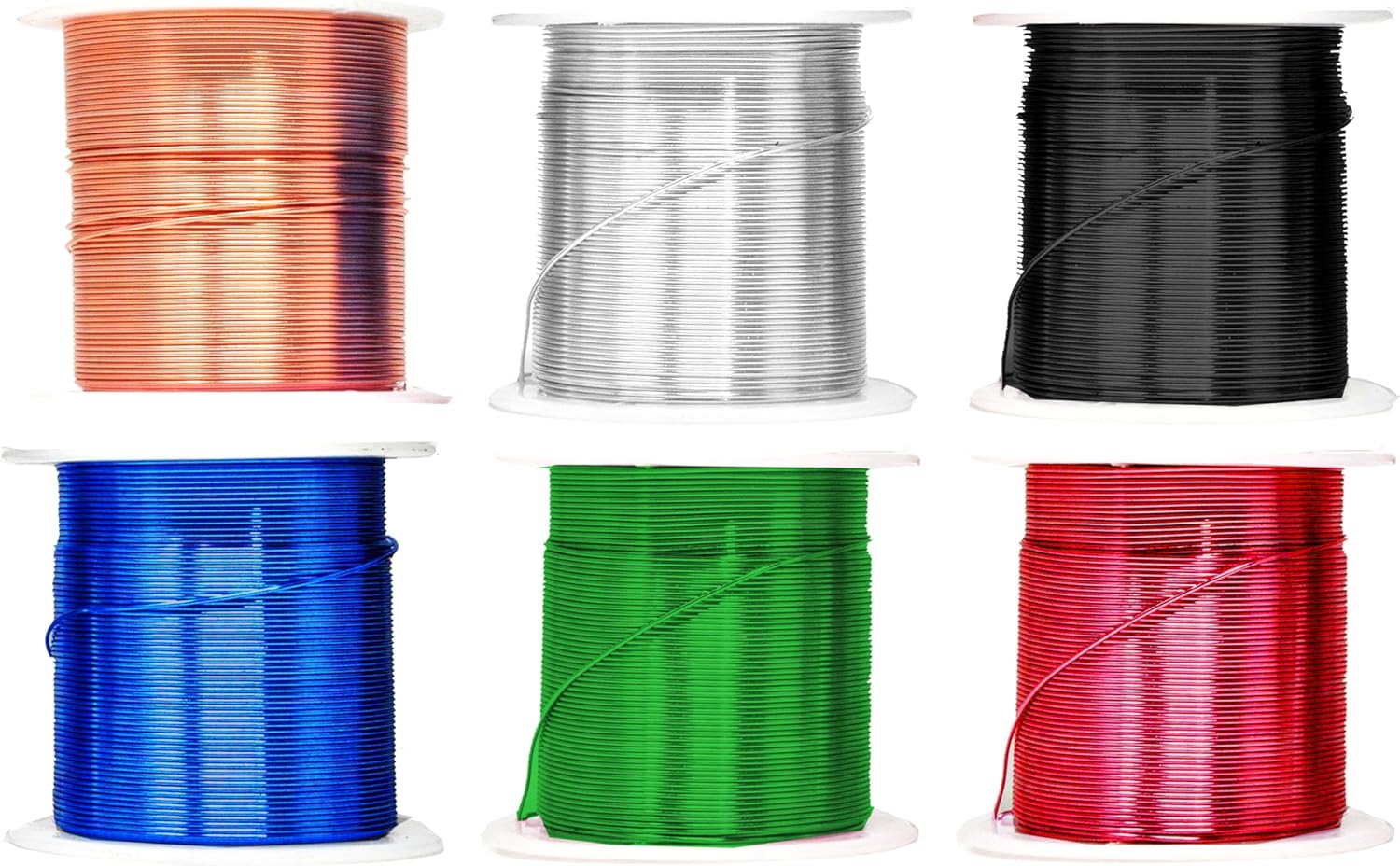 Mandala Crafts 22 Gauge Anodized Aluminum Craft Wire for Jewelry Making - 450 FT Colored Flexible Silver Copper True Blue Black Red Kelly Green Wire - Bendable for Bonsai Armature Crafting Sculpting - Crafty Corner