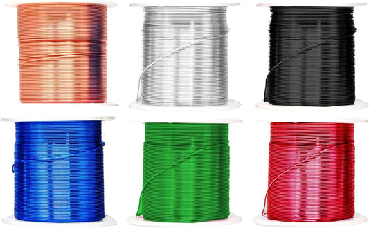 Mandala Crafts 22 Gauge Anodized Aluminum Craft Wire for Jewelry Making - 450 FT Colored Flexible Silver Copper True Blue Black Red Kelly Green Wire - Bendable for Bonsai Armature Crafting Sculpting - Crafty Corner