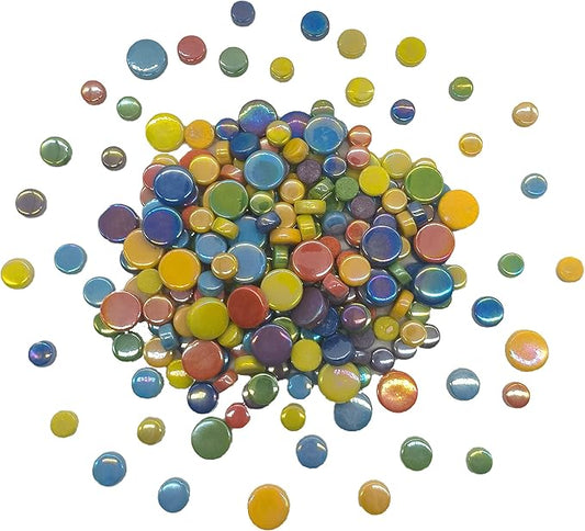 Mosaic Tiles for Crafts, 1.1LB Colorful Glass Mosaic Pieces for Art Supplies, Assorted Colors Mosaic Tiles for Mosaic Making Kit DIY Hobbies Children Handmade Home Decoration Art Projects