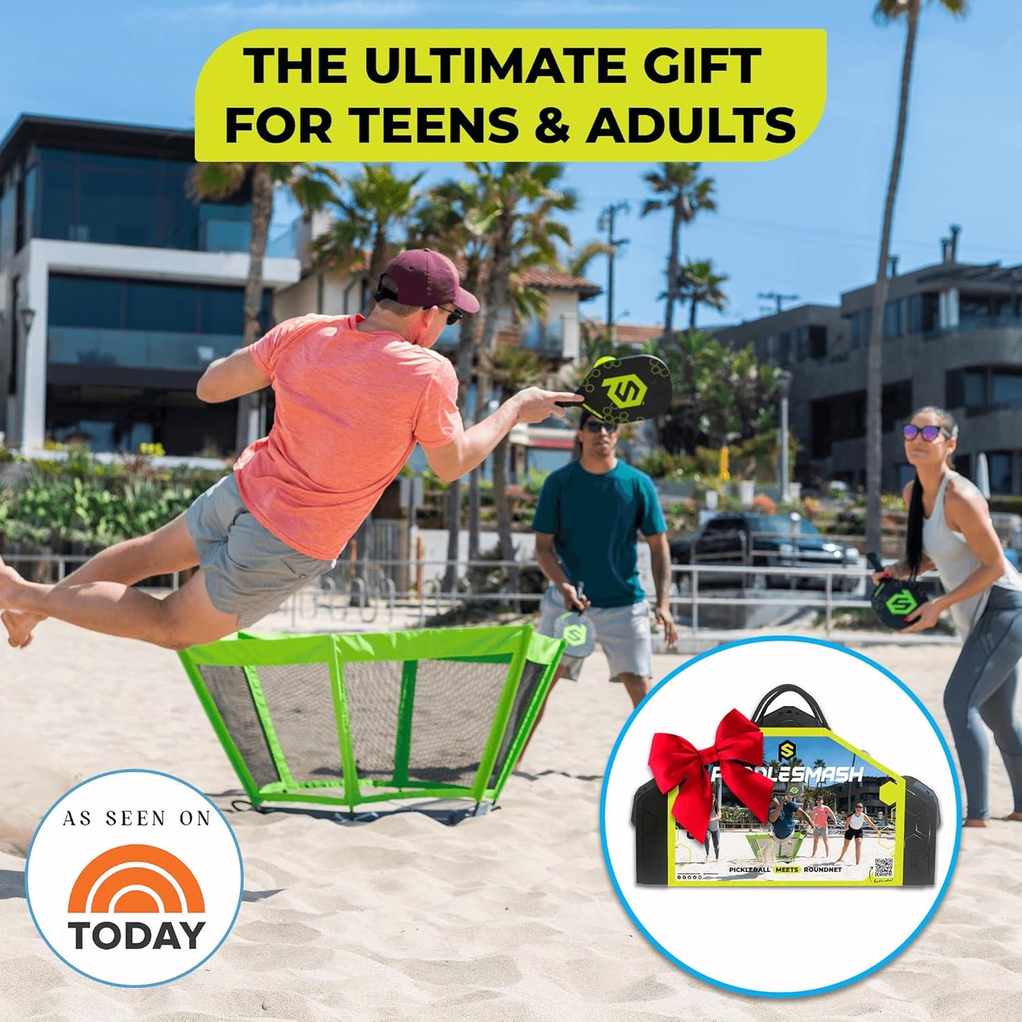 PaddleSmash - Pickleball Yard Game As Seen on Shark Tank - Beach, Backyard, Tailgate & Lawn, Outdoor Activities for Adults and Family - Easy Assembly