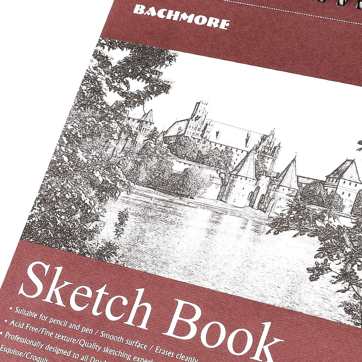 Bachmore Sketchpad 9X12 Inch (68lb/100g), 100 Sheets of TOP Spiral Bound Sketch Book for Artist Pro & Amateurs | Marker Art, Colored Pencil, Charcoal for Sketching - Crafty Corner