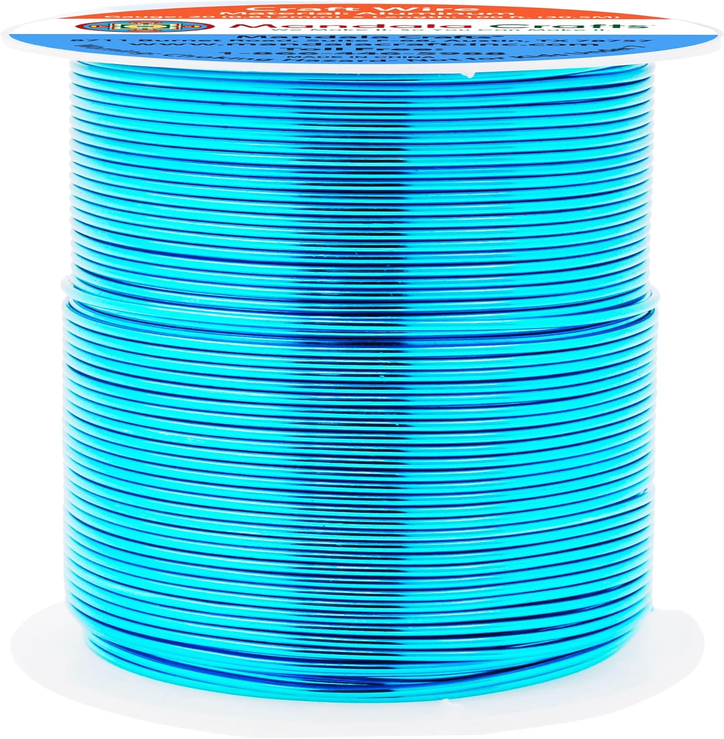 Mandala Crafts 20 Gauge Anodized Aluminum Craft Wire for Jewelry Making - 100 FT Colored Flexible Turquoise Wire - Bendable for Bonsai Armature Crafting Sculpting - Crafty Corner