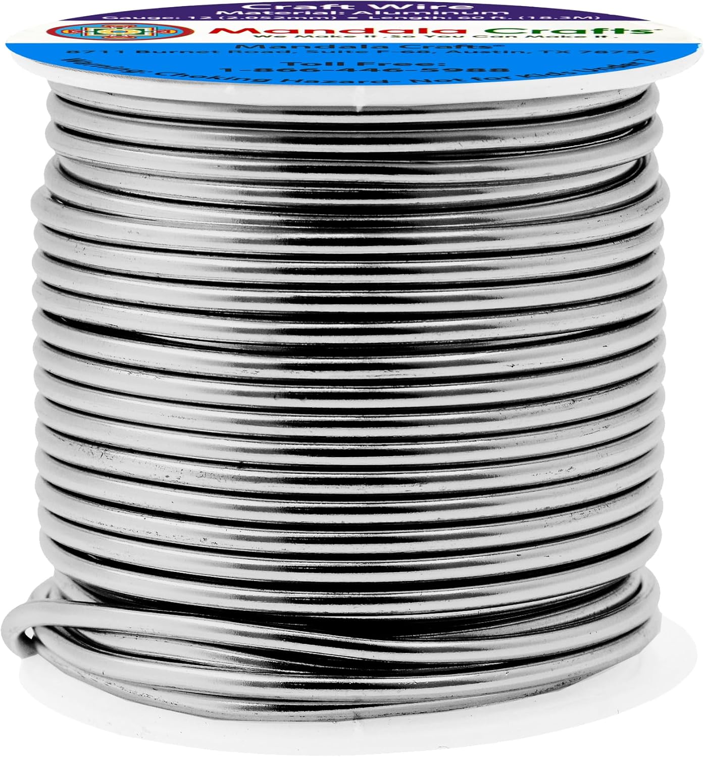Mandala Crafts 12 Gauge Anodized Aluminum Craft Wire for Jewelry Making - 60 FT Colored Flexible Gray Wire - Bendable for Bonsai Armature Crafting Sculpting - Crafty Corner
