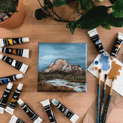 Ohuhu Oil Paint Set, 24 Oil-Based Colors, 12ml/0.42oz x 24 Tubes Non-Toxic Oil Painting Set Supplies for Canvas Painting Artist Kids Beginners Adults Classroom DIY Art Supplies Gift