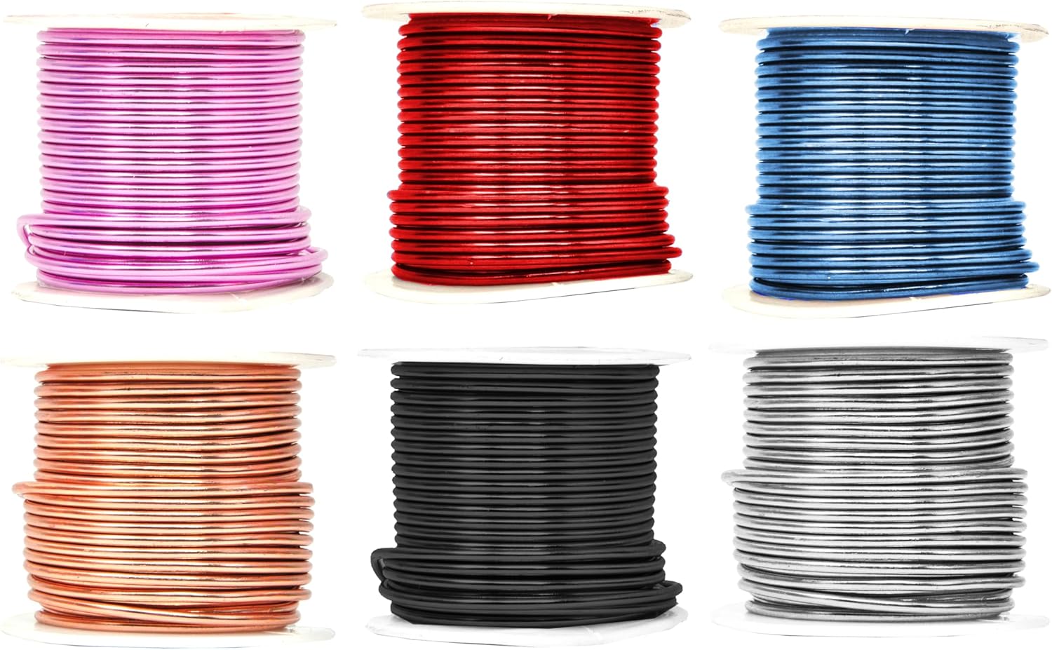 Mandala Crafts 12 Gauge Anodized Aluminum Craft Wire for Jewelry Making - 276 FT Colored Flexible Silver Copper Black Pink Ice Blue Red Wire - Bendable for Bonsai Armature Crafting Sculpting - Crafty Corner