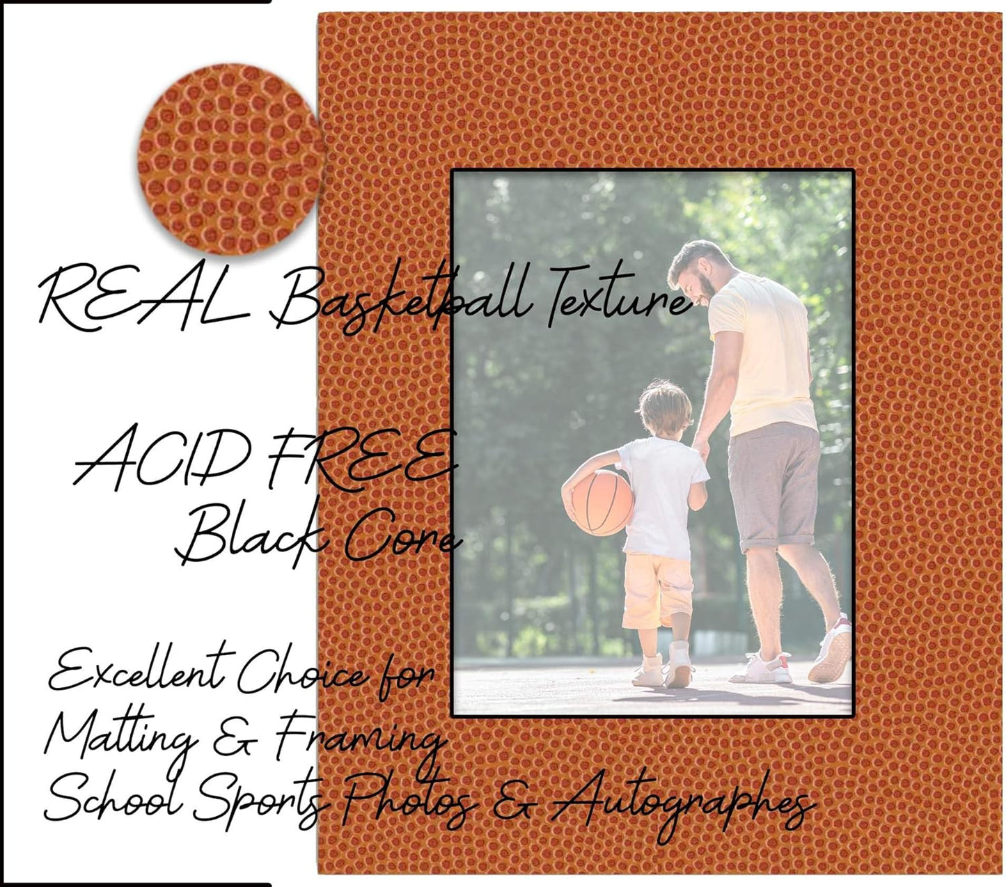 Pack of 25 Acid Free 11x14 Mats Bevel Cut for 8.5x11 Photos - Basketball Texture Precut Matboards For Pictures, Photos, Framing - 4-ply Thickness