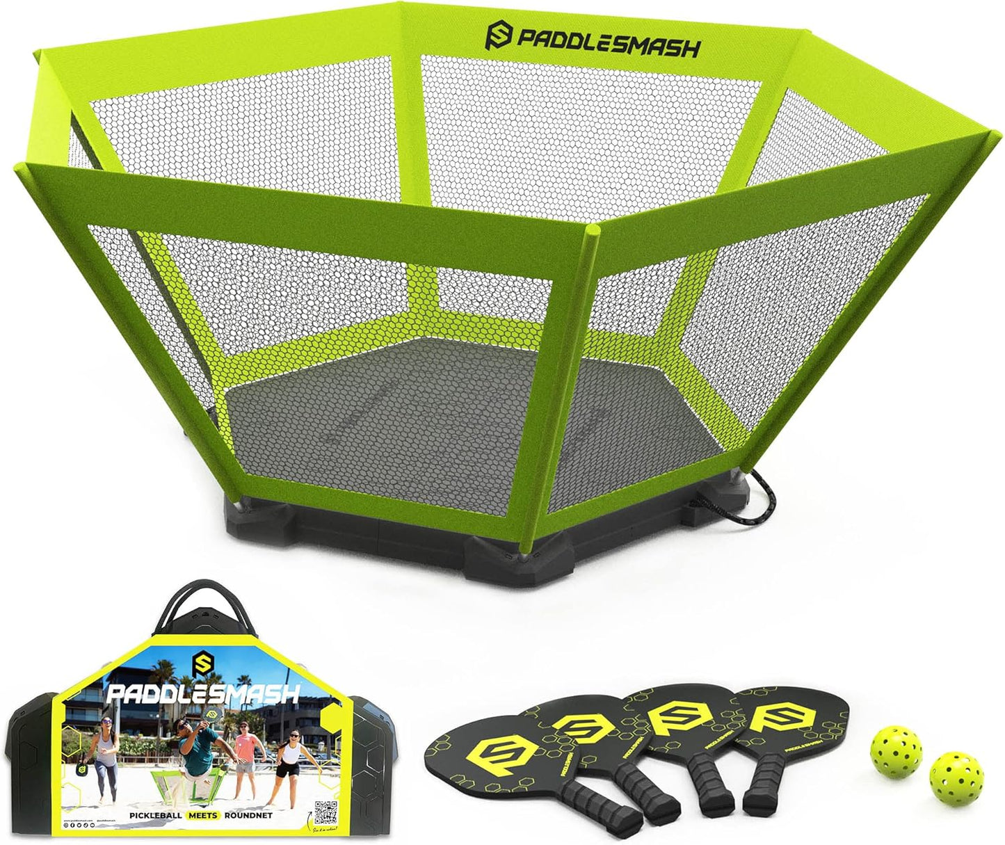 PaddleSmash - Pickleball Yard Game As Seen on Shark Tank - Beach, Backyard, Tailgate & Lawn, Outdoor Activities for Adults and Family - Easy Assembly