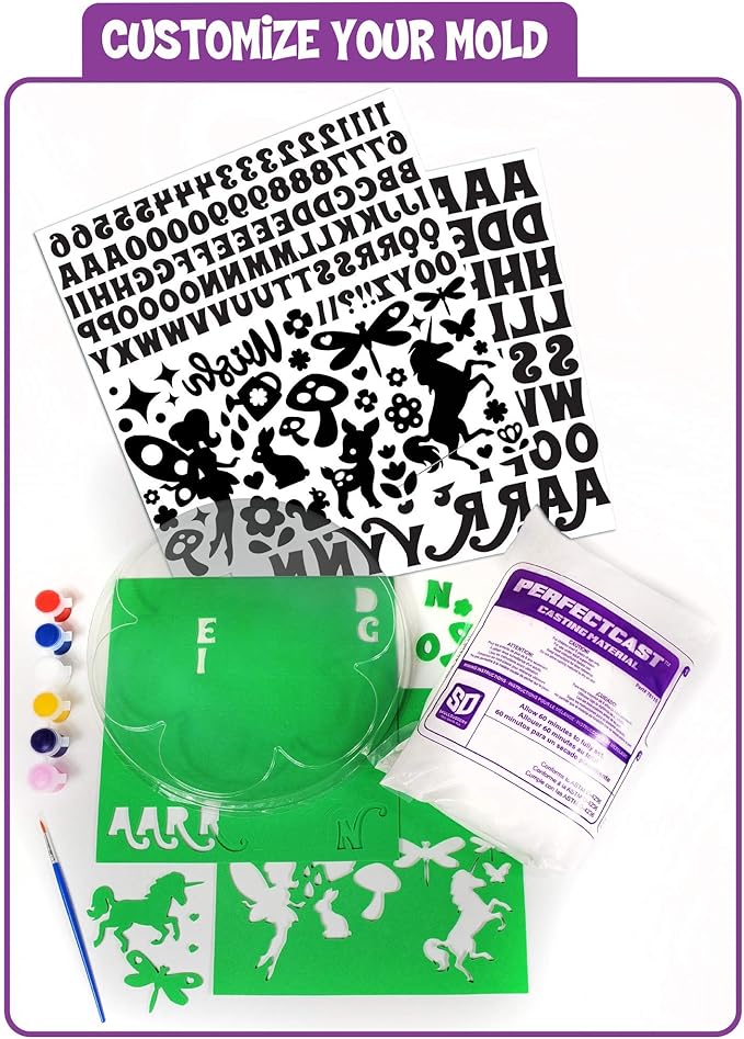 Perfect Craft Flower Garden Customizable Stepping Stone Cast & Paint Kit with Perfect Cast Casting Material