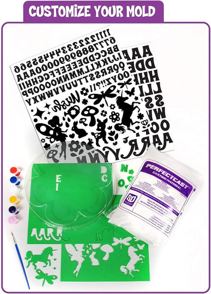 Perfect Craft Flower Garden Customizable Stepping Stone Cast & Paint Kit with Perfect Cast Casting Material