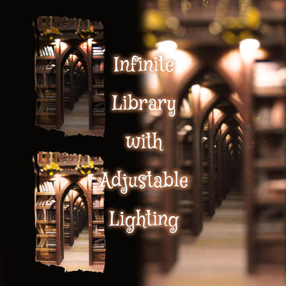 DolphinIsle Book Nook Kits for Adults, DIY Booknook Bookshelf Decor Magic Spell Library with Flame Illusion
