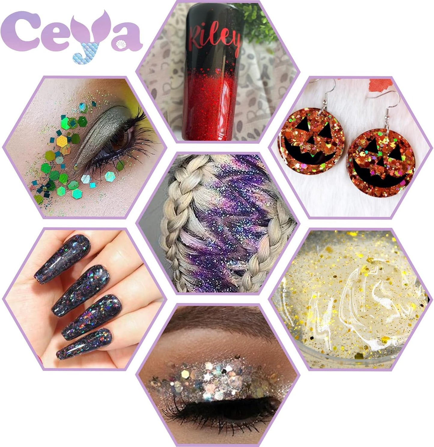 Ceya Holographic Chunky Glitter, 1 LB/ 16OZ Laser Red Bulk Craft Glitter Mixed Chunky Fine Glitter Bottled Metallic Flake Nail Sequins for Resin, Tumblers, Scrapbooking, Festival Decor, Art Project