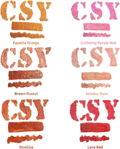 CSY art gallery Pearlescent Acrylic Inks Bottle with Dropper, 1oz - 29.5 ml Set of 6PCS Bronze Gold Red Liquid Drawing Ink for Calligraphy,Wood, Scrapbook Journals, Photo Albums (Saturn Twinkles Set) - Crafty Corner