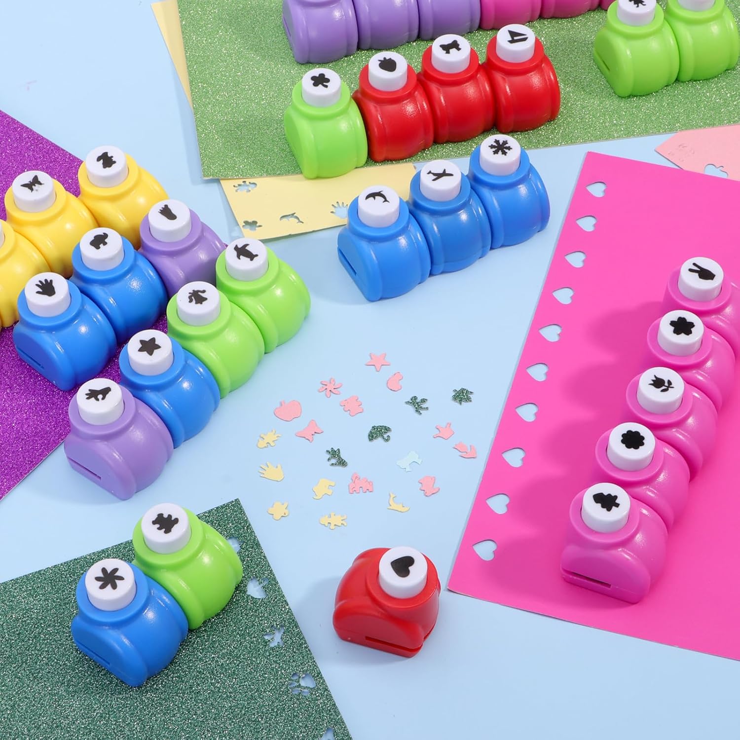 Craft Punches 36 Pack, Hole Punch Shapes 36 Patterns, Craft Hole Punch Shapes, Shape Paper Punch Set for DIY Crafting Scrapbooking Nail Art Craft Punchers Supplies - Crafty Corner