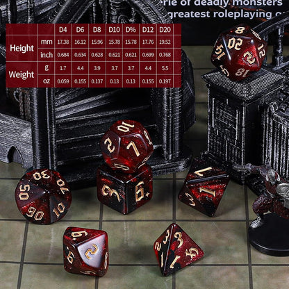 CiaraQ DND Dice Set - 26 x 7 (182pcs) Polyhedral Dice for Dungeons and Dragons D&D RPG MTG Role Playing Table Games, with a Large Flannel Bag