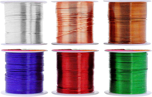 Mandala Crafts 20 Gauge Anodized Aluminum Craft Wire for Jewelry Making - 450 FT Colored Flexible Silver Copper True Blue Brown Red Kelly Green Wire - Bendable for Bonsai Armature Crafting Sculpting - Crafty Corner
