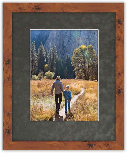 11x14 Mat Bevel Cut for 8.5x11 Photos - Acid Free Dark Grey Suede Precut Matboard - For Pictures, Photos, Framing - 4-ply Thickness