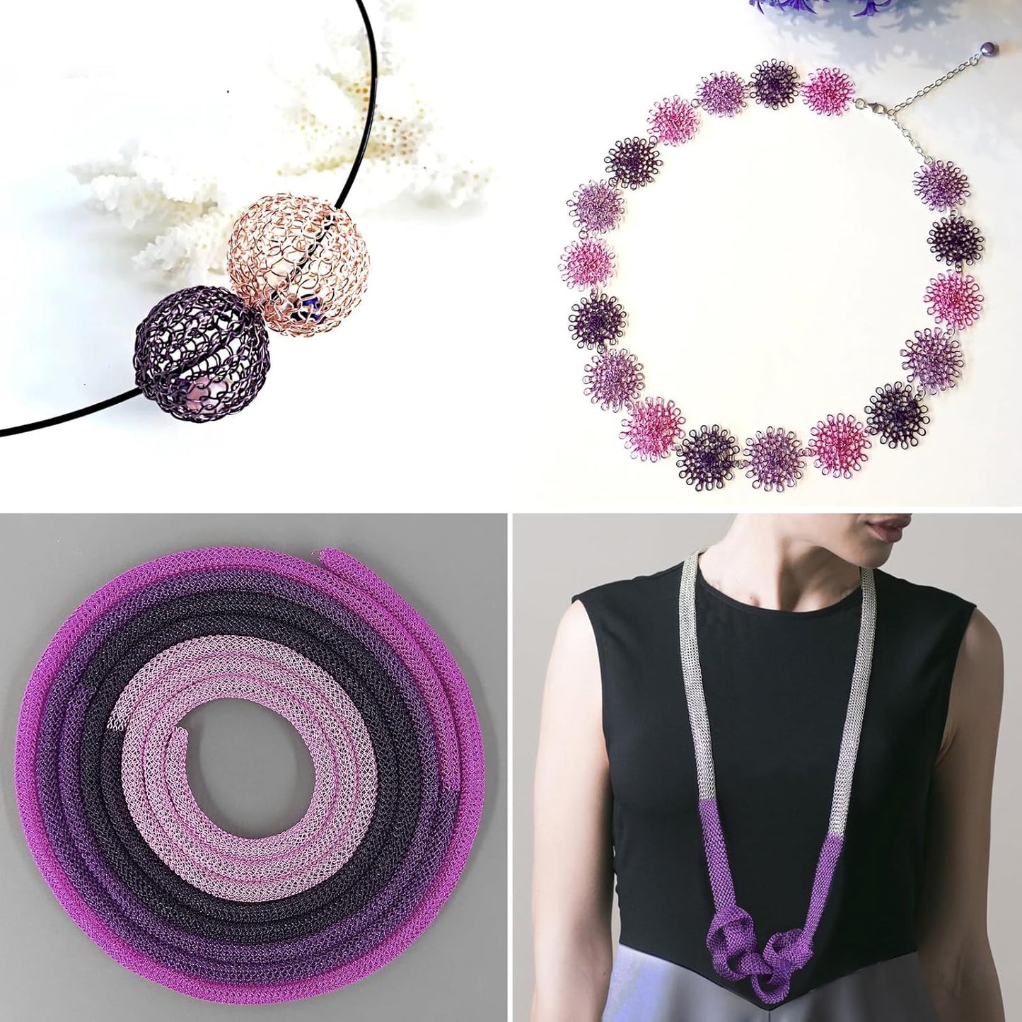 328FT Jewelry Wire 28 Gauge Tarnish-Resistant Copper Beading Wires Roll Bulk for DIY Crafts Jewelry Making, Purple Wire