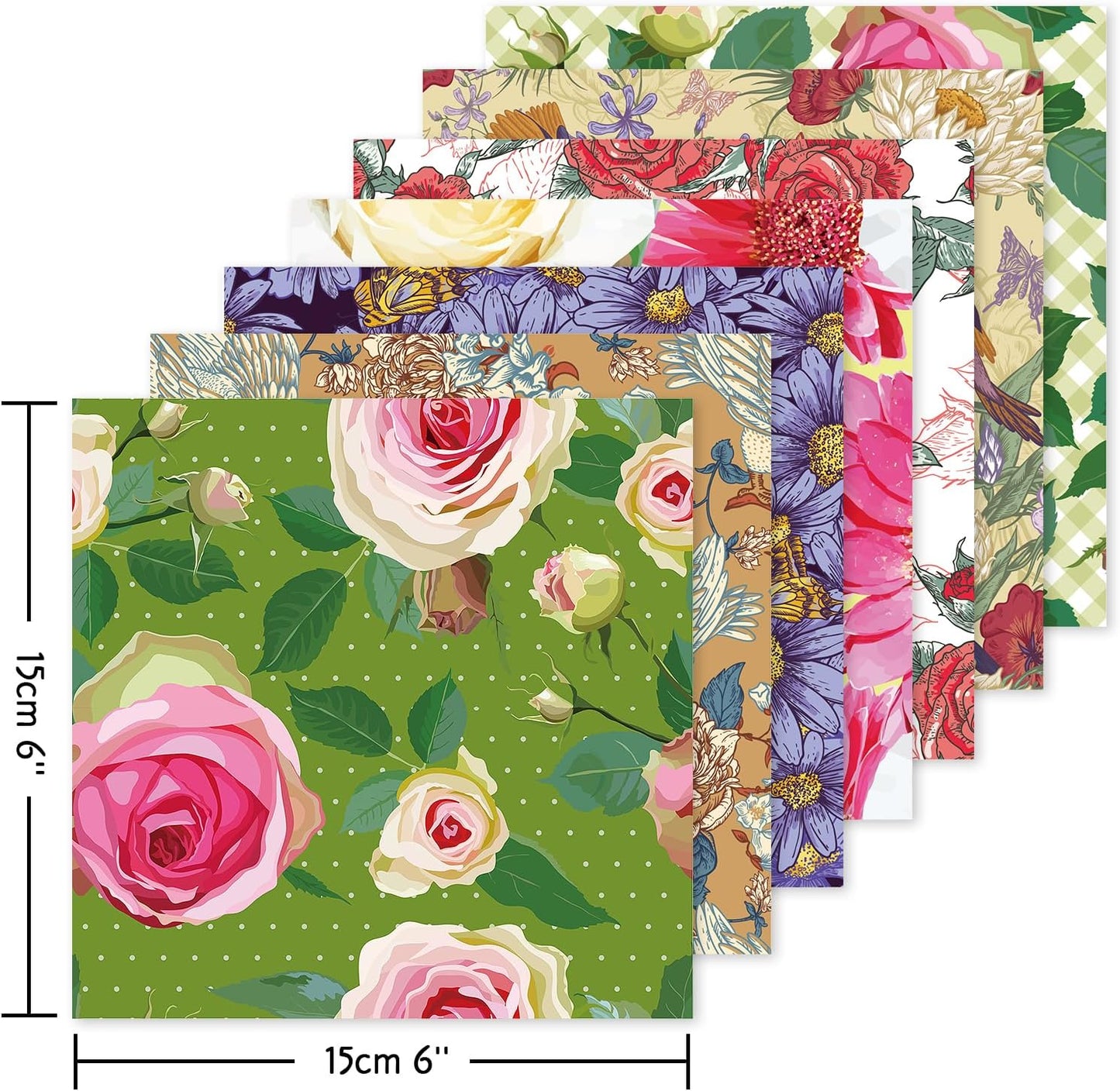 Origami 6x6 Paper Kit 150 Sheets 150 Vivid Colors Double Sided Same Printed Traditional Patterns Square for Arts Crafts Projects Japan Traditional Chiyo.Ethnic Flowers - Crafty Corner