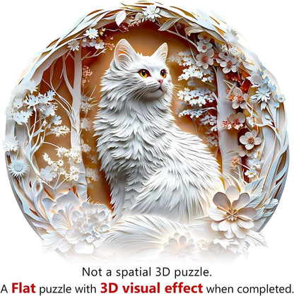 Wooden Puzzles Adults, 3D Cats Wooden Puzzles 300 Pieces, Unique Animal Shaped Wood Challenging Jigsaw Puzzles Gifts for Adults, 13.4x13.4in