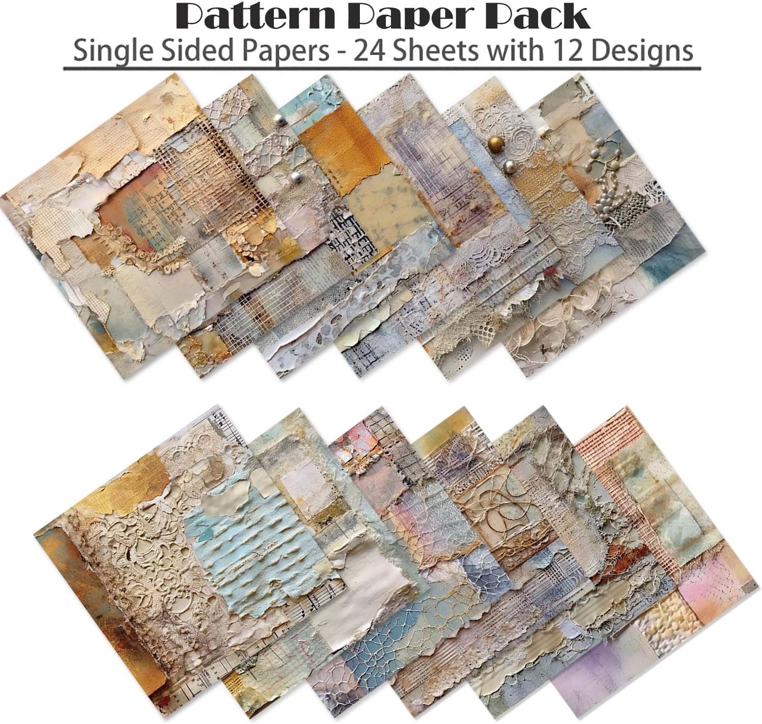 YASMEN 6"x6" Scrapbook Paper Pad - 24 Sheets of Patterned Cardstock for Card Making, Scrapbooking, Junk Journal, DIY Gift Cards - Single-Sided Decopodge Decorative Craft Paper - Crafty Corner