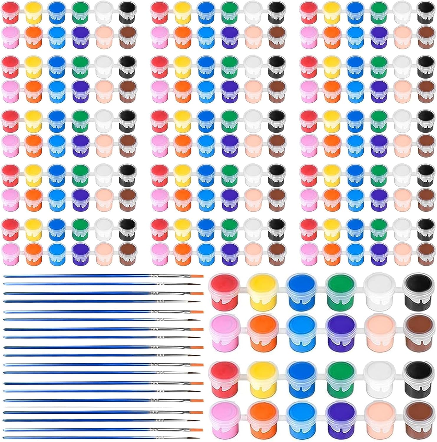 XINDUHUI 30 Pack Mini Acrylic Paint Set, 12 Colors Acrylic Paints Strips for Kids & Adults Craft Paint,420 PCS Kids Painting Kit Container Strips Storage for Home Birthday Classroom Party (420) - Crafty Corner