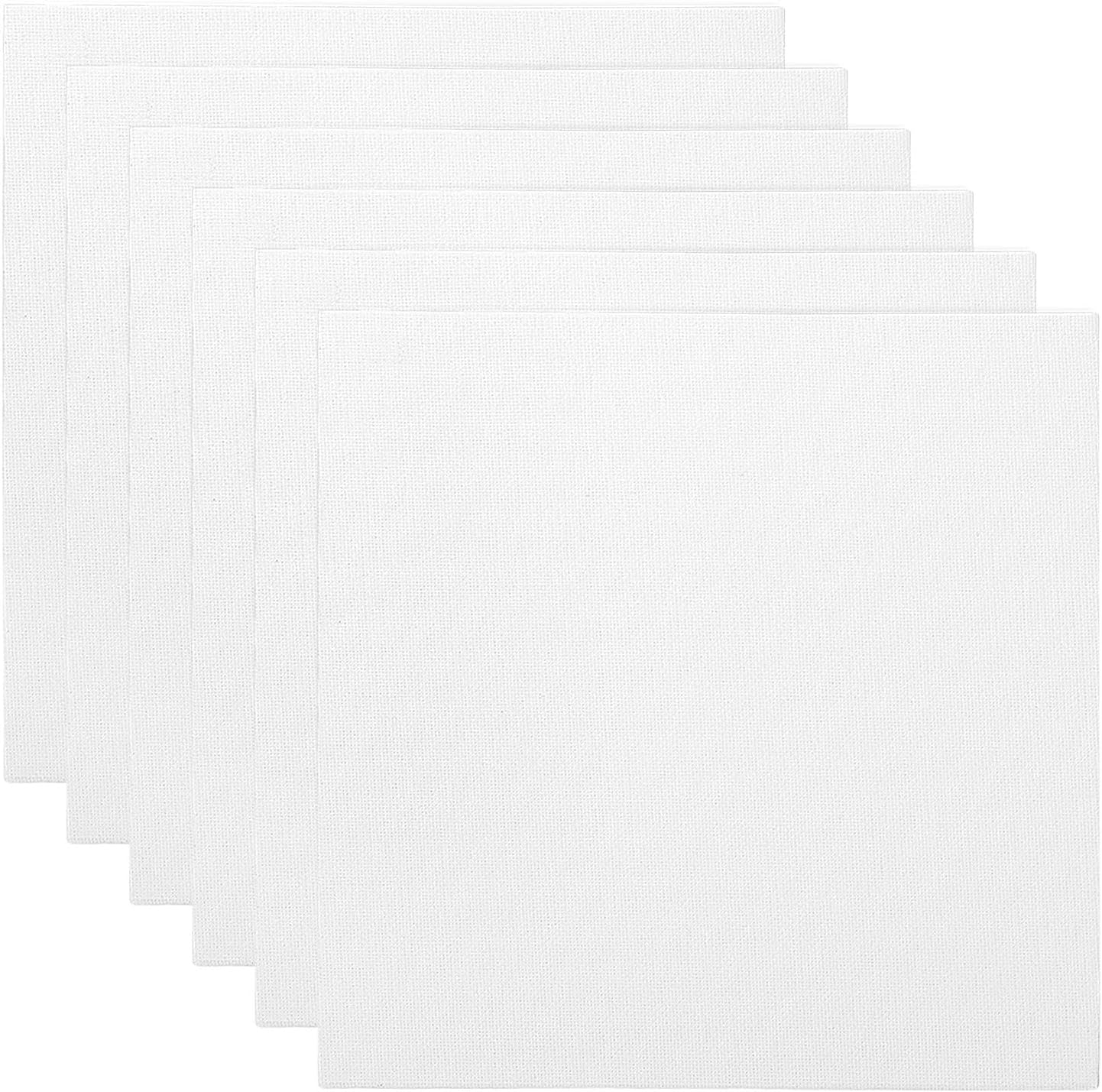PATIKIL 10x10 Canvas Boards for Painting, 6 Pack 100% Cotton Square Triple Primed Stretched Blank Art Canvas Panel Bulk Thin for Acrylic, Oil, Tempera Paints, White