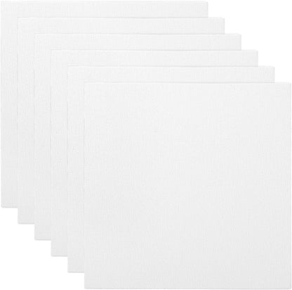 PATIKIL 10x10 Canvas Boards for Painting, 6 Pack 100% Cotton Square Triple Primed Stretched Blank Art Canvas Panel Bulk Thin for Acrylic, Oil, Tempera Paints, White