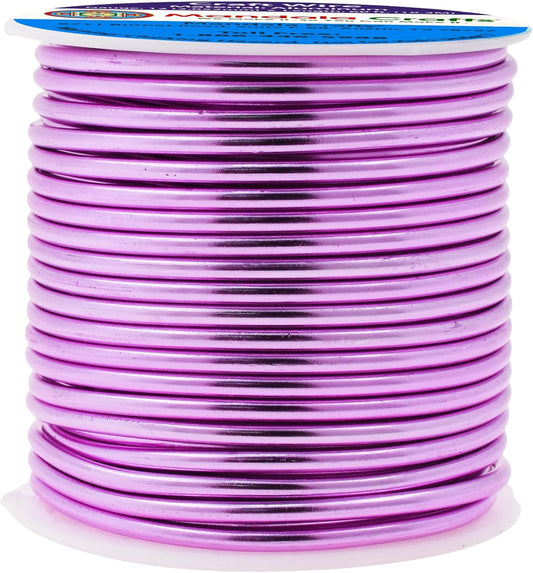 Mandala Crafts 12 Gauge Anodized Aluminum Craft Wire for Jewelry Making - 60 FT Colored Flexible Violet Wire - Bendable for Bonsai Armature Crafting Sculpting - Crafty Corner