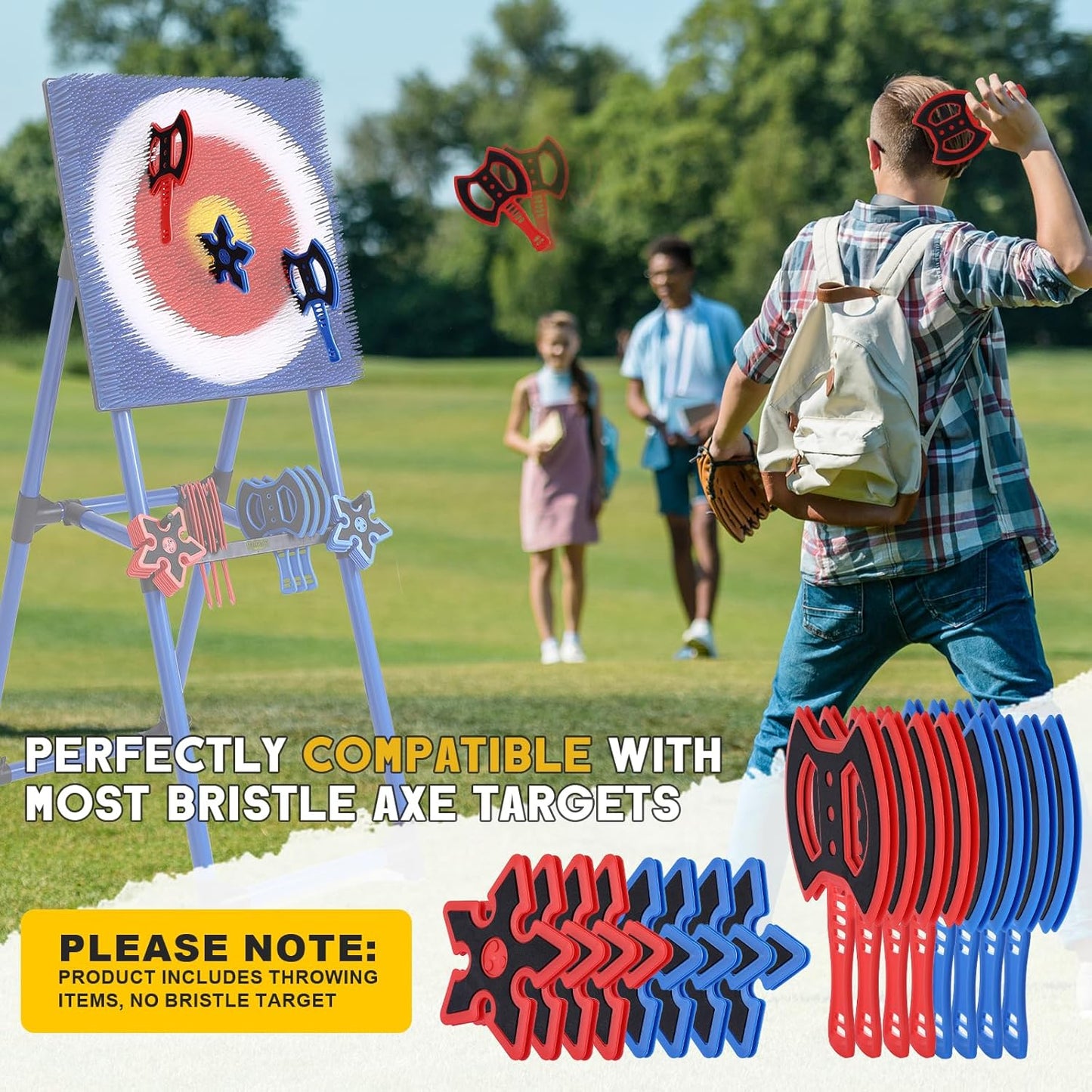 Throwing Axe for Axe Throwing Game for Backyard, Throwing Axe Set with Throwing Star for Outdoor Games, Durable and Fun for All Ages