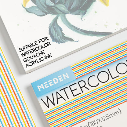 MEEDEN Watercolor Paper Block - 100% Cotton Watercolor Paper Pad of 20 Sheets, 140lb/300gsm, Acid-Free Art Paper for Watercolor, Gouache, Ink and More, 21" x 15" Cold Press