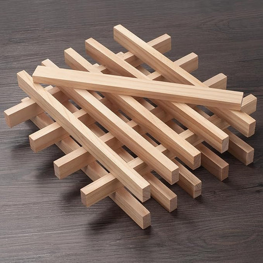 Square Wooden Dowels for Crafts, Wood Trim Strips Slats for Wall 1/2" × 1" × 12", 15 PCS Wood Dowel Rods Wooden Sticks for Crafts, Unfinished Hardwood Sticks Flat Lumber Boards for Woodworking