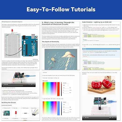 SunFounder Beginner's Lab Starter Kit with Original Arduino Uno R3 REV3 Multimeter 34 Projects 40+ Video Courses Breadboard Battery, RoHS Compliant, for Beginners & Engineers