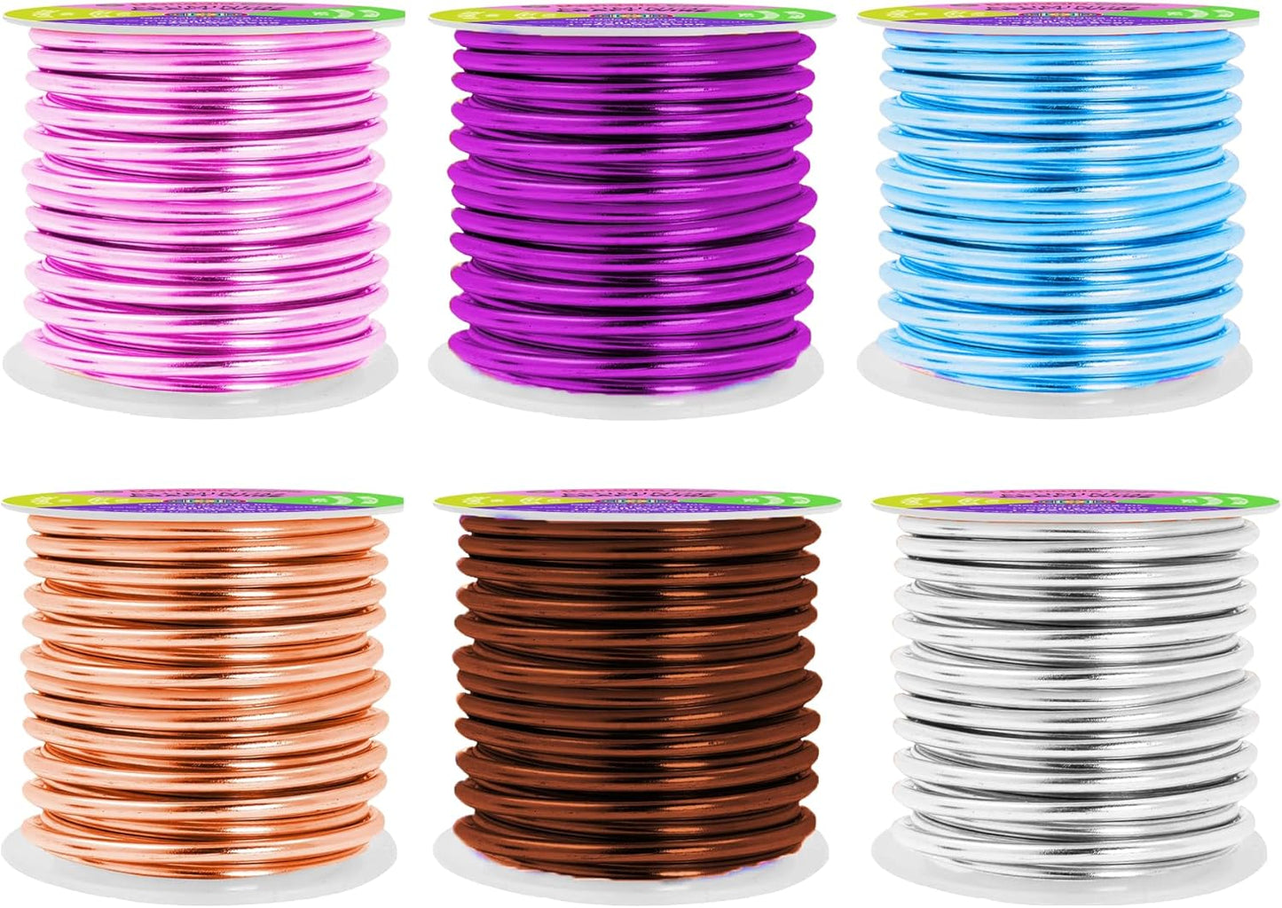 Mandala Crafts 8 Gauge Anodized Aluminum Craft Wire for Jewelry Making - 120 FT Colored Flexible Silver Copper Purple Pink Brown Ice Blue Wire - Bendable for Bonsai Armature Crafting Sculpting - Crafty Corner
