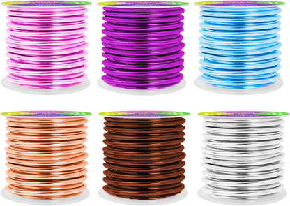 Mandala Crafts 8 Gauge Anodized Aluminum Craft Wire for Jewelry Making - 120 FT Colored Flexible Silver Copper Purple Pink Brown Ice Blue Wire - Bendable for Bonsai Armature Crafting Sculpting - Crafty Corner