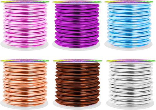 Mandala Crafts 8 Gauge Anodized Aluminum Craft Wire for Jewelry Making - 120 FT Colored Flexible Silver Copper Purple Pink Brown Ice Blue Wire - Bendable for Bonsai Armature Crafting Sculpting - Crafty Corner